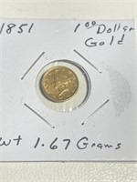 1851 Gold $1