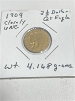 1909 $2 1/2 Quarter Eagle Gold CUNC