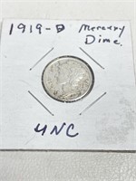 1919-D Mercury Dime 90% Silver