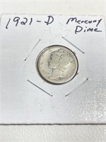 1921-D Mercury Dime 90% Silver