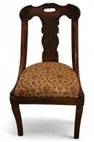 Carved Wood Upholstered Chair