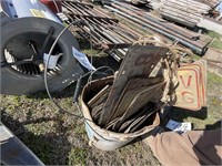 bucket of licence plates