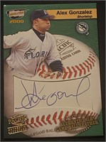 2000 Alex Gonzales Signed Baseball Card
