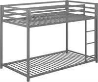 DHP Miles Metal Bunk Bed  Twin over Twin  Silver