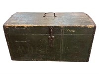 Early Dovetail Painted Wooden Trunk
