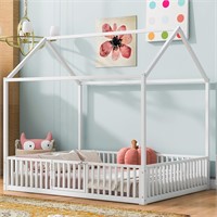 Full Metal Bed with Fence  Montessori Design