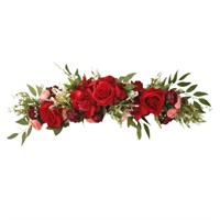 ZHDOKA Artificial Peony Red Roses Flowers Swag, 25