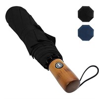 Pumi-geous Wooden Handle Umbrella Automatic Windpr