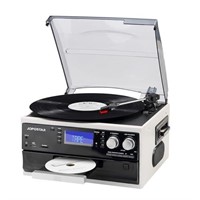 JOPOSTAR 10-in-1 Vinyl Record Player with Bluetoot