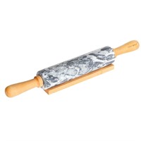 CHEFMADE 18-Inch Marble Rolling Pin with Wooden Ha