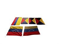 (6) Vintage International Cloth Flags