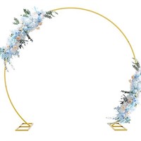 Fomcet 8FT Gold Round Backdrop Stand Circle Balloo