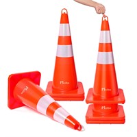 Traffic Cones 28 inch, 6 Pack Safety Cones, Red Co