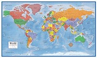 48x78 World Classic Premier Wall Map Mega Poster L