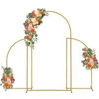 LING RUI Metal Arch Backdrop Stand Set of 3,Gold W