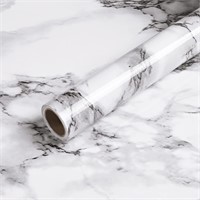Caltero Marble Contact Paper 24" x 197" Black Whit