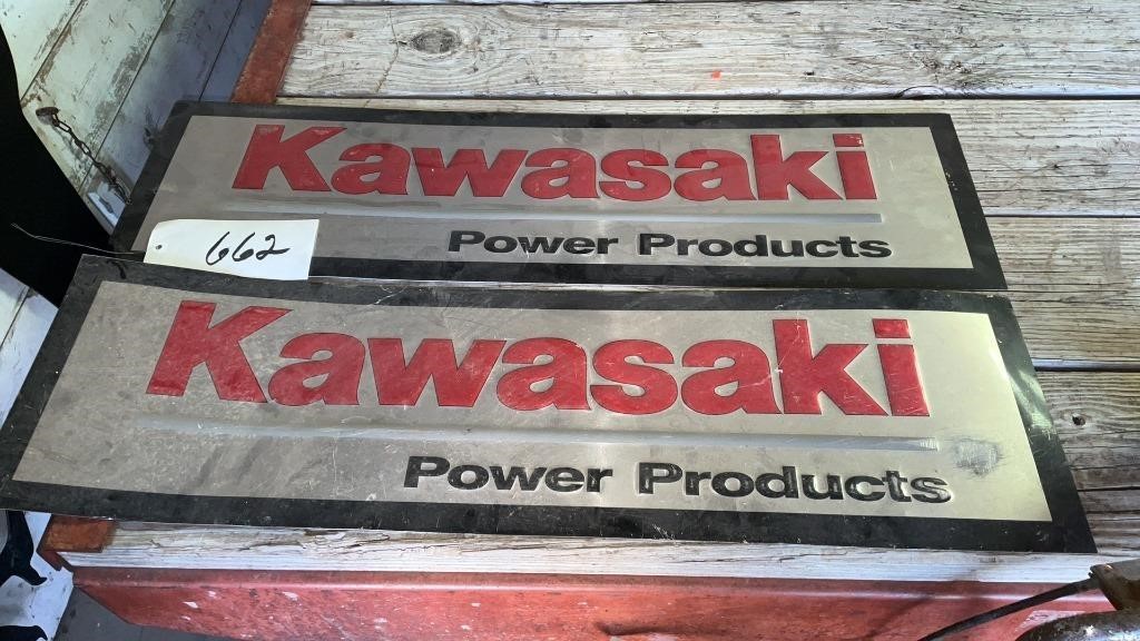 2 Kawasaki sign 10"x34”