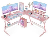 MOTPK Pink Gaming Desk L Shaped, 51 Inch Gamer Des