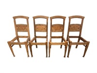 (4) Carved Wooden Chair Frames