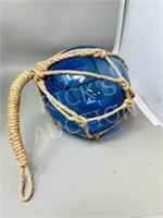 vintage blue glass fishing float
