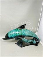 Blue Mountain pottery Dolphin - 10" x 16.5" long