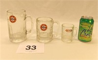 3 A & W ROOT BEER MUGS, LARGEST HAS