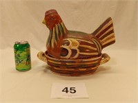 MEXICAN FOLK ART POTTERY COVERED HEN