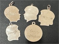 Sterling Silver Name Charms 11.89 Grams