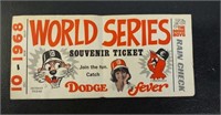 1968 World Series Souvenir Ticket Sticker