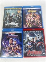 Lot of 4 Super Hero's Marvels Avengers Blu Ray