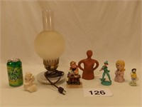 VINTAGE LAMP, FIGURINES