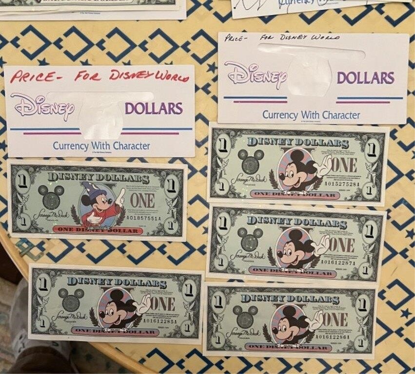 1997 $1 MICKEY DISNEY DOLLAR AND FOUR