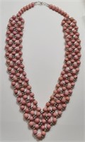 PINK & SILVER TONE STATEMENT NECKLACE