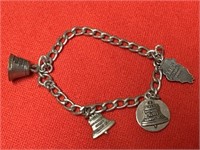 7in. Sterling Silver Bracelet & Charms 19.29