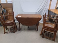 DROP LEAF TABLE & 4 CHAIRS