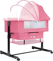 $120  Bedside Bassinet  Adjustable  Pink Crib