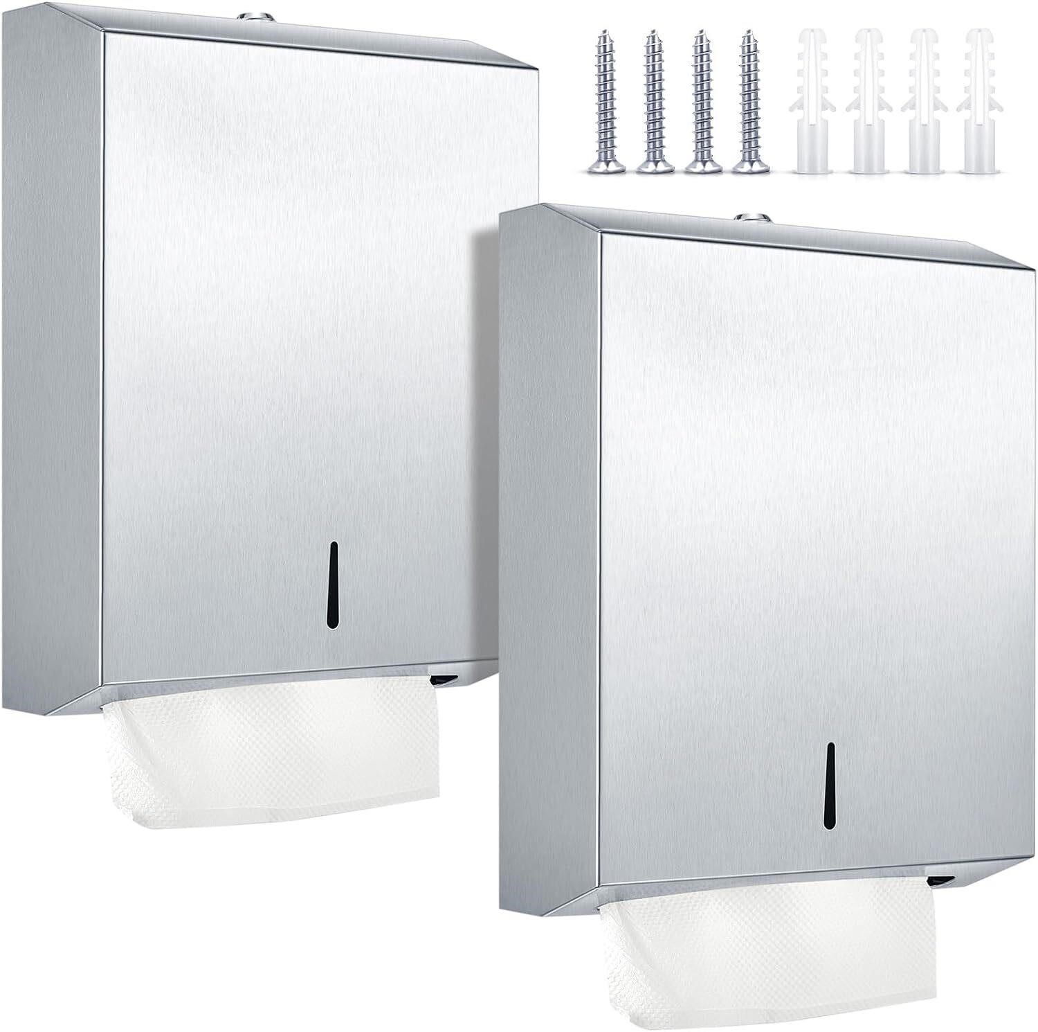 $43  Mifoci 2 Pcs Steel Towel Dispenser  300 Cap