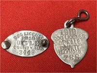 1918&1919 Dog License Tags