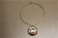 Choker Necklace with Enamel Horse Pendant