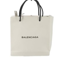 Balenciaga White Leather Tote Bag