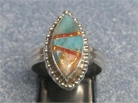 Sterling Silver Multi Stone Ring Hallmarked See