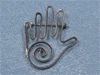 Sterling Silver Test Handmade Friendship Hand Pin