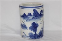 A Chinese Blue and White Cylinder Vase