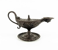 Cast Iron Aladin Lamp Candle And Matchstick Holder