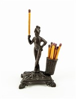 Cast Metal Knight In Armor Matchstick Holder