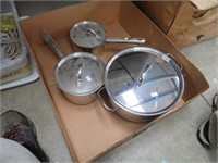 Stainless Steel Stock Pot & Two Sauce Pans