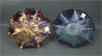 Two Imperial Purple Carnival Glass Bowls