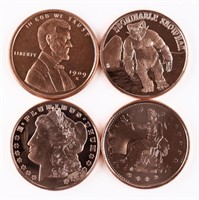 (4) x 1 OUNCE .999 FINE COPPER COINS