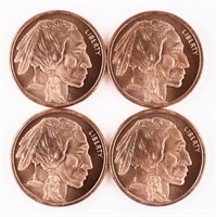 (4) x 1 OUNCE .999 FINE COPPER COINS