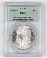 1880-S US MORGAN SILVER $1 DOLLAR COIN